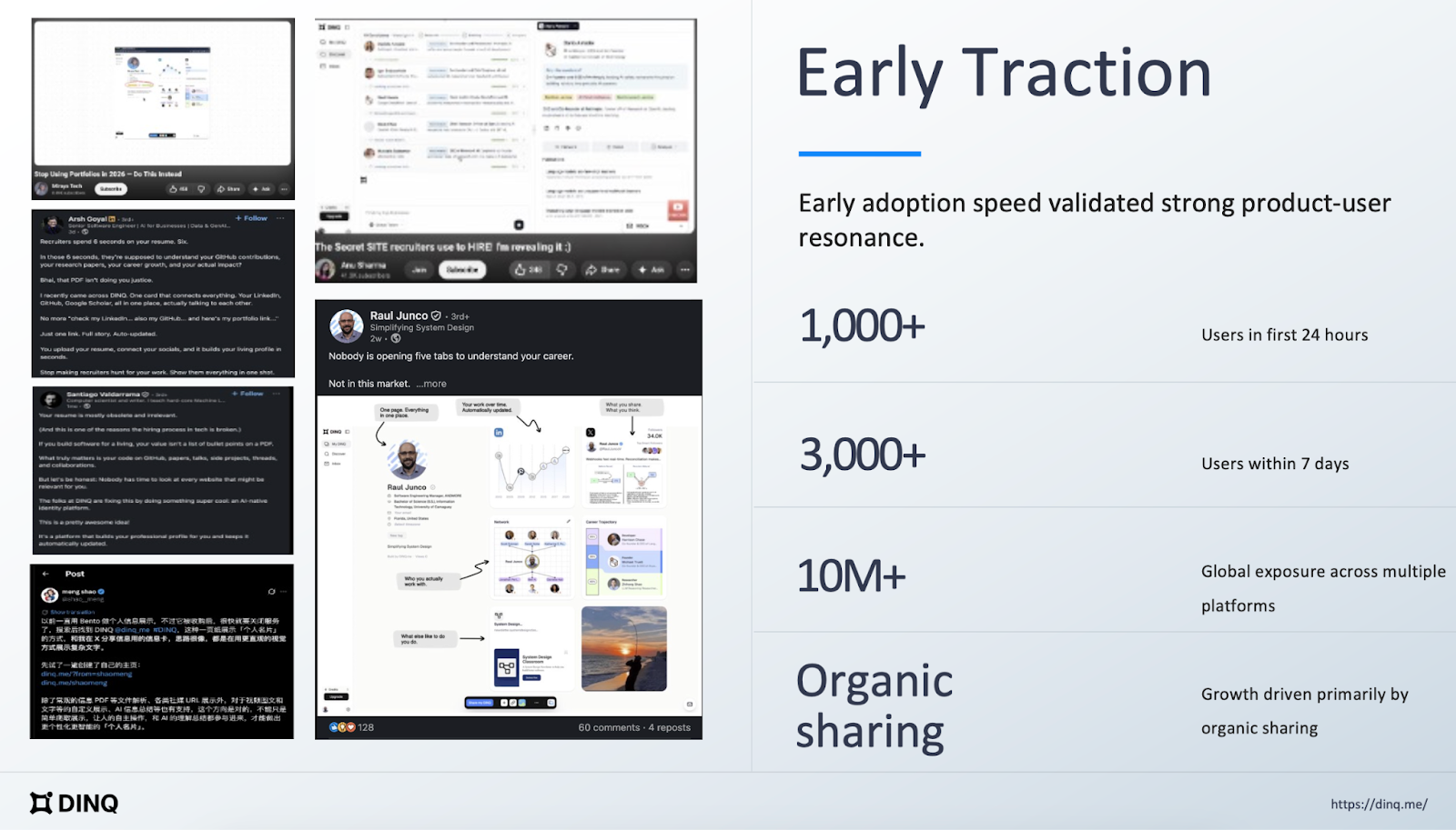 DINQ early traction across social platforms