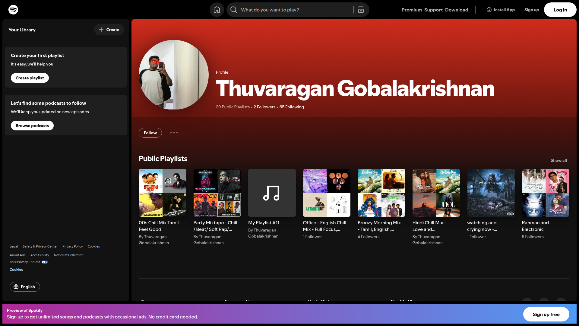 Spotify playlist screenshot
